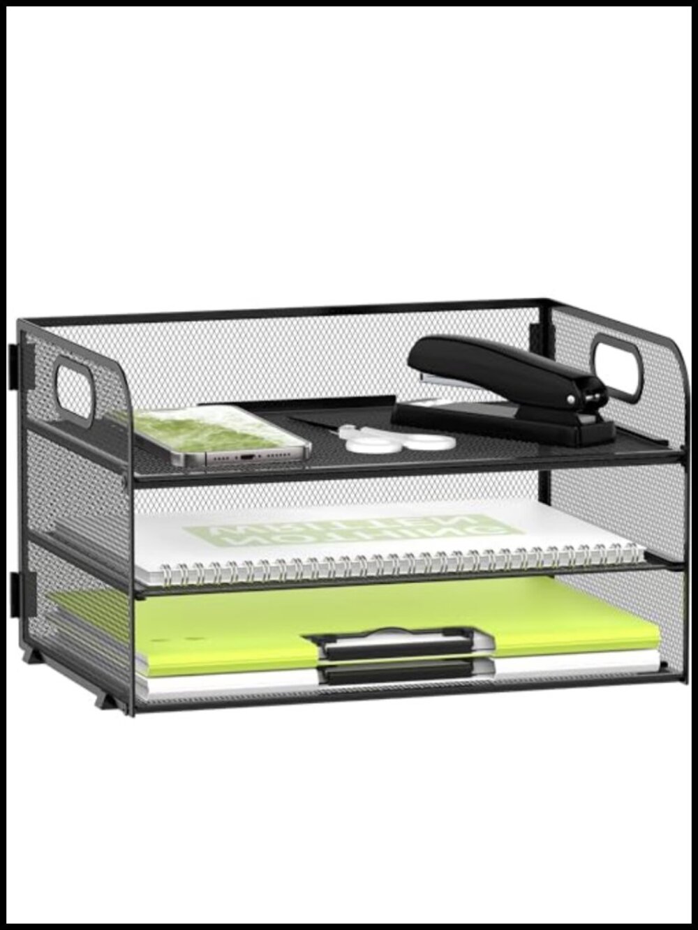3 Tier Mesh Metal Paper Organizer Letter Tray Desk File Holder